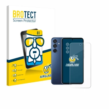 Parte frontale di una confezione del prodotto con il logo del marchio BROTECT. Accanto è raffigurato il dispositivo Samsung Ga