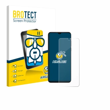 Parte frontale di una confezione del prodotto con il logo del marchio BROTECT. Accanto è raffigurato il dispositivo ZTE Nubia 