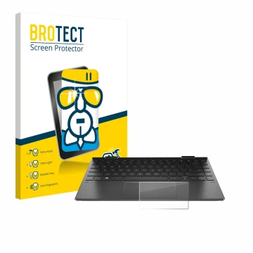 Parte frontale di una confezione del prodotto con il logo del marchio BROTECT. Accanto è raffigurato il dispositivo HP Envy x3