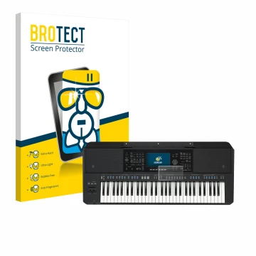 Parte frontale di una confezione del prodotto con il logo del marchio BROTECT. Accanto è raffigurato il dispositivo Yamaha PSR