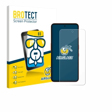 Parte frontale di una confezione del prodotto con il logo del marchio BROTECT. Accanto è raffigurato il dispositivo Nothing CM