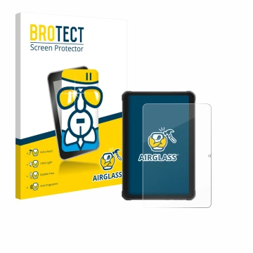 Parte frontale di una confezione del prodotto con il logo del marchio BROTECT. Accanto è raffigurato il dispositivo Hotwav R10