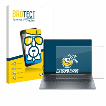 Parte frontale di una confezione del prodotto con il logo del marchio BROTECT. Accanto è raffigurato il dispositivo HP Dragonf