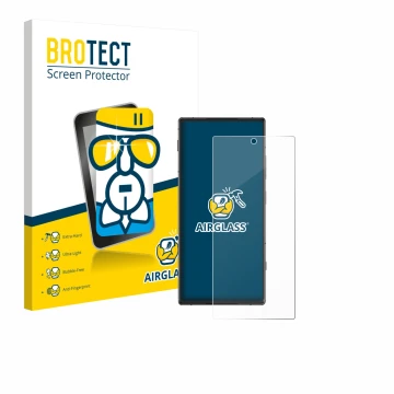 Parte frontale di una confezione del prodotto con il logo del marchio BROTECT. Accanto è raffigurato il dispositivo ZTE Nubia 