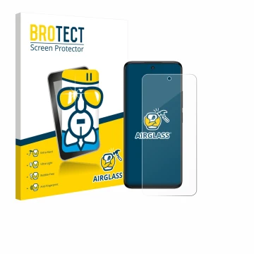 Parte frontale di una confezione del prodotto con il logo del marchio BROTECT. Accanto è raffigurato il dispositivo TCL 60 5G 