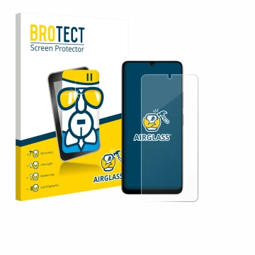 Parte frontale di una confezione del prodotto con il logo del marchio BROTECT. Accanto è raffigurato il dispositivo Doogee Not