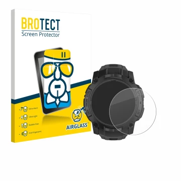 Parte frontale di una confezione del prodotto con il logo del marchio BROTECT. Accanto è raffigurato il dispositivo Garmin Ins