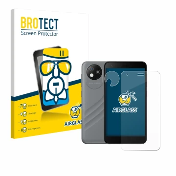 Parte frontale di una confezione del prodotto con il logo del marchio BROTECT. Accanto è raffigurato il dispositivo ZTE Blade 