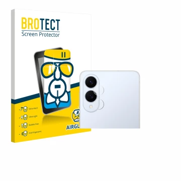 Parte frontale di una confezione del prodotto con il logo del marchio BROTECT. Accanto è raffigurato il dispositivo Samsung Ga