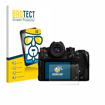 Parte frontale di una confezione del prodotto con il logo del marchio BROTECT. Accanto è raffigurato il dispositivo Panasonic 