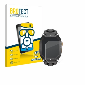 Parte frontale di una confezione del prodotto con il logo del marchio BROTECT. Accanto è raffigurato il dispositivo Oukitel BT