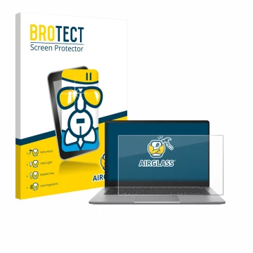 Parte frontale di una confezione del prodotto con il logo del marchio BROTECT. Accanto è raffigurato il dispositivo ASUS Exper