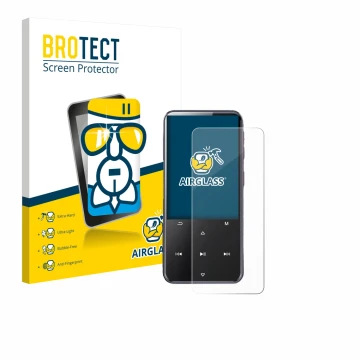 Parte frontale di una confezione del prodotto con il logo del marchio BROTECT. Accanto è raffigurato il dispositivo AGPtek M3 