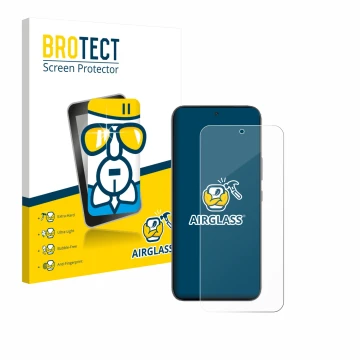 Parte frontale di una confezione del prodotto con il logo del marchio BROTECT. Accanto è raffigurato il dispositivo Infinix GT