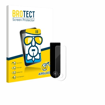 Parte frontale di una confezione del prodotto con il logo del marchio BROTECT. Accanto è raffigurato il dispositivo Xiaomi Ele