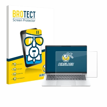 Parte frontale di una confezione del prodotto con il logo del marchio BROTECT. Accanto è raffigurato il dispositivo HP EliteBo