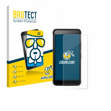 Parte frontale di una confezione del prodotto con il logo del marchio BROTECT. Accanto è raffigurato il dispositivo SkyCaddie 