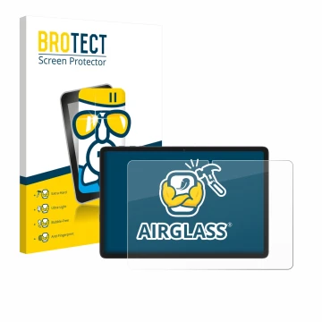 Parte frontale di una confezione del prodotto con il logo del marchio BROTECT. Accanto è raffigurato il dispositivo Tabwee T20