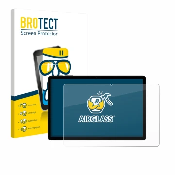 Parte frontale di una confezione del prodotto con il logo del marchio BROTECT. Accanto è raffigurato il dispositivo Doogee Tab