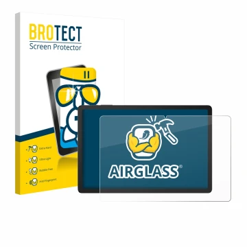 Parte frontale di una confezione del prodotto con il logo del marchio BROTECT. Accanto è raffigurato il dispositivo Doogee Tab