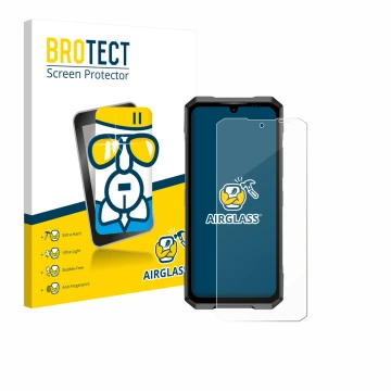 Parte frontale di una confezione del prodotto con il logo del marchio BROTECT. Accanto è raffigurato il dispositivo Doogee Bla