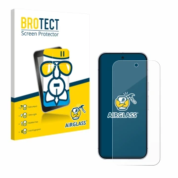 Parte frontale di una confezione del prodotto con il logo del marchio BROTECT. Accanto è raffigurato il dispositivo Google Pix