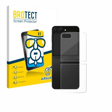 Parte frontale di una confezione del prodotto con il logo del marchio BROTECT. Accanto è raffigurato il dispositivo Samsung Ga