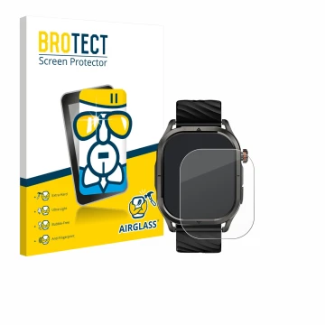 Parte frontale di una confezione del prodotto con il logo del marchio BROTECT. Accanto è raffigurato il dispositivo Kospet Mag
