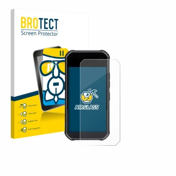 Parte frontale di una confezione del prodotto con il logo del marchio BROTECT. Accanto è raffigurato il dispositivo SkyCaddie 