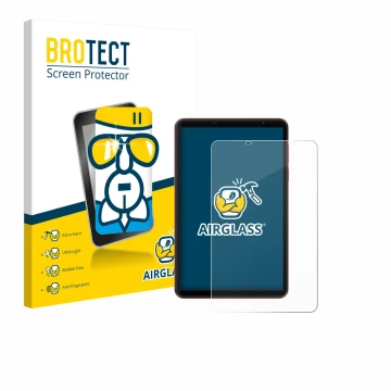 Parte frontale di una confezione del prodotto con il logo del marchio BROTECT. Accanto è raffigurato il dispositivo Blackview 