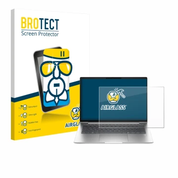 Parte frontale di una confezione del prodotto con il logo del marchio BROTECT. Accanto è raffigurato il dispositivo HP ProBook