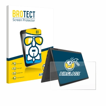 Parte frontale di una confezione del prodotto con il logo del marchio BROTECT. Accanto è raffigurato il dispositivo Lenovo Ide