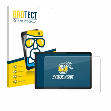 Parte frontale di una confezione del prodotto con il logo del marchio BROTECT. Accanto è raffigurato il dispositivo Lenovo Tab