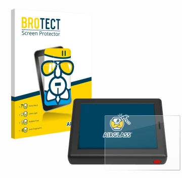 Parte frontale di una confezione del prodotto con il logo del marchio BROTECT. Accanto è raffigurato il dispositivo XC Tracer 