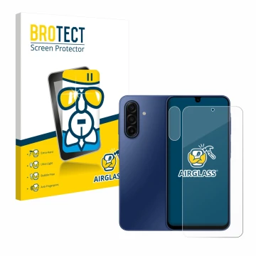 Parte frontale di una confezione del prodotto con il logo del marchio BROTECT. Accanto è raffigurato il dispositivo Samsung Ga