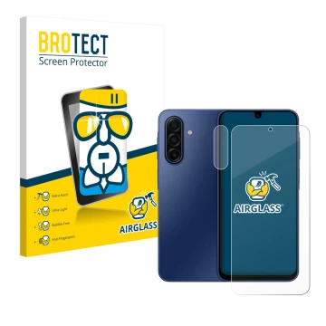 Parte frontale di una confezione del prodotto con il logo del marchio BROTECT. Accanto è raffigurato il dispositivo Samsung Ga