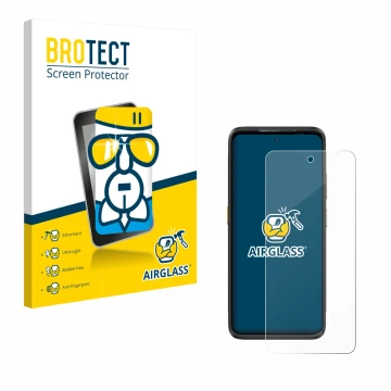 Parte frontale di una confezione del prodotto con il logo del marchio BROTECT. Accanto è raffigurato il dispositivo Ulefone Ar