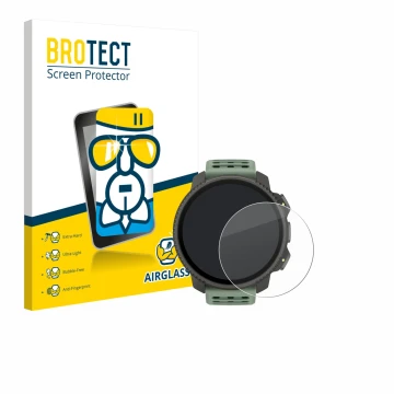 Parte frontale di una confezione del prodotto con il logo del marchio BROTECT. Accanto è raffigurato il dispositivo Suunto Ver