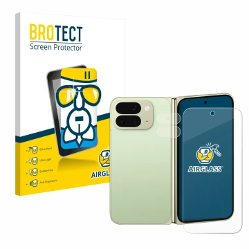 Parte frontale di una confezione del prodotto con il logo del marchio BROTECT. Accanto è raffigurato il dispositivo Google Pix