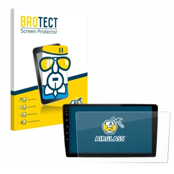 Parte frontale di una confezione del prodotto con il logo del marchio BROTECT. Accanto è raffigurato il dispositivo Junsun V2 