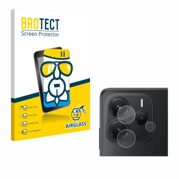 Parte frontale di una confezione del prodotto con il logo del marchio BROTECT. Accanto è raffigurato il dispositivo Xiaomi Red