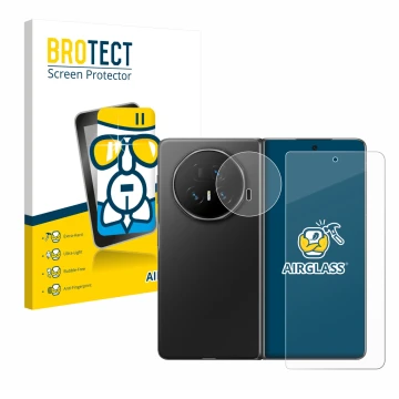 Parte frontale di una confezione del prodotto con il logo del marchio BROTECT. Accanto è raffigurato il dispositivo Honor Magi