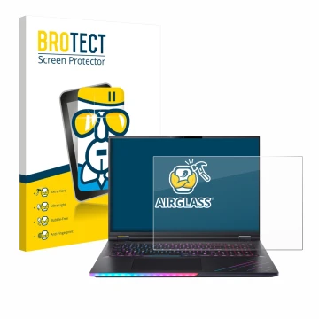 Parte frontale di una confezione del prodotto con il logo del marchio BROTECT. Accanto è raffigurato il dispositivo Acer Preda