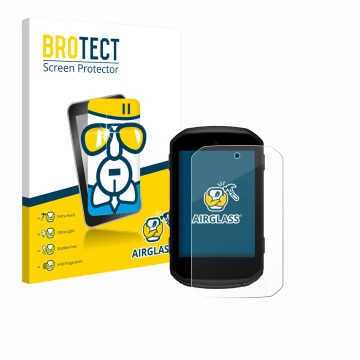 Parte frontale di una confezione del prodotto con il logo del marchio BROTECT. Accanto è raffigurato il dispositivo Garmin Edg
