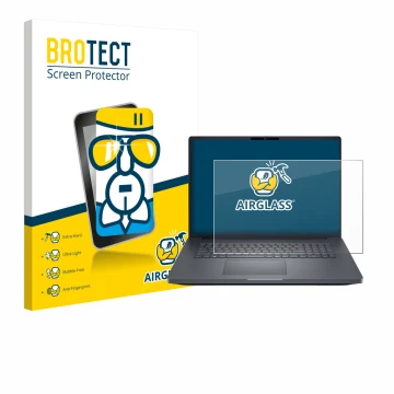 Parte frontale di una confezione del prodotto con il logo del marchio BROTECT. Accanto è raffigurato il dispositivo Dell Pro M