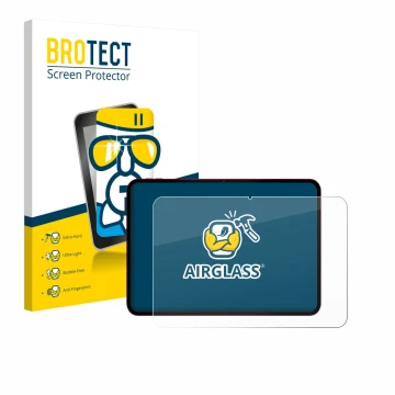 Parte frontale di una confezione del prodotto con il logo del marchio BROTECT. Accanto è raffigurato il dispositivo Teclast T6