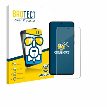 Parte frontale di una confezione del prodotto con il logo del marchio BROTECT. Accanto è raffigurato il dispositivo Samsung Ga