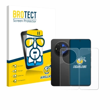 Parte frontale di una confezione del prodotto con il logo del marchio BROTECT. Accanto è raffigurato il dispositivo TCL NXTPAP