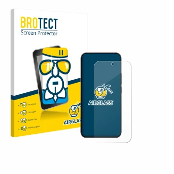 Parte frontale di una confezione del prodotto con il logo del marchio BROTECT. Accanto è raffigurato il dispositivo Xiaomi 17 
