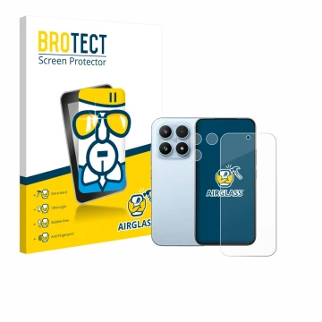 Parte frontale di una confezione del prodotto con il logo del marchio BROTECT. Accanto è raffigurato il dispositivo Xiaomi 17 